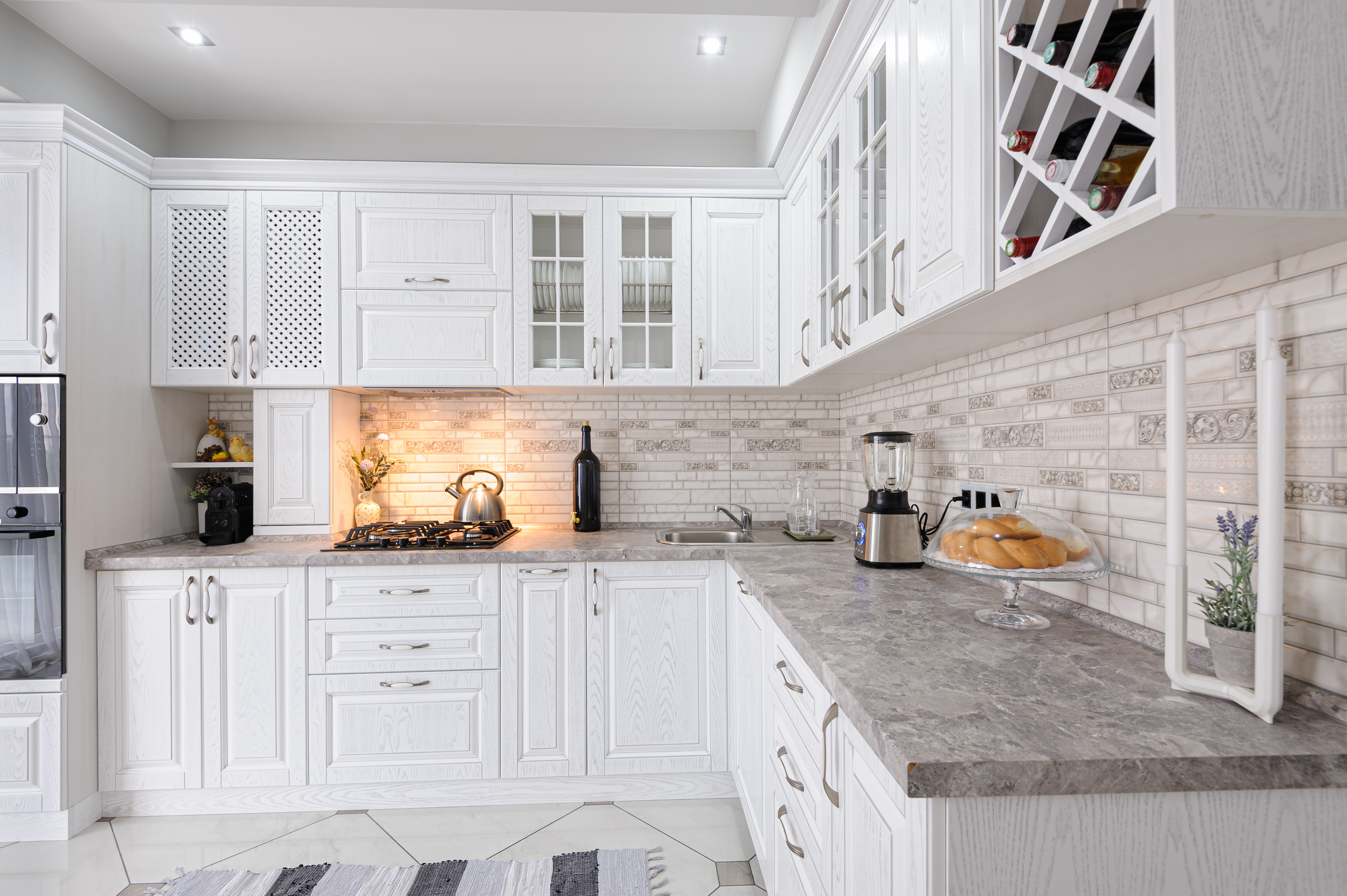 You can your cabinets cut for glass a kitchen with white cabinets